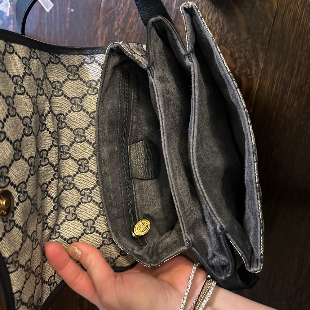 Gucci Navy GG Pattern Shoulder Bag - Picture 3 of 10